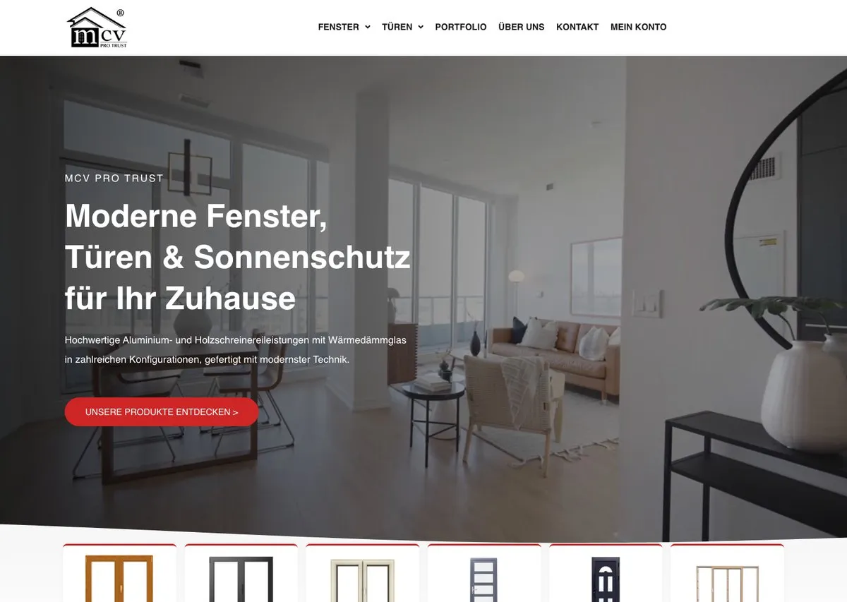 Screenshot der Webseite mcvprotrust.com von MCV Pro Trust